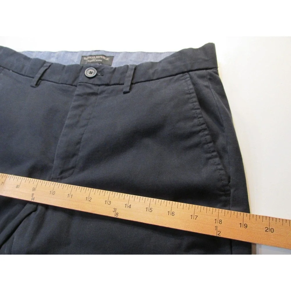 BANANA REPUBLIC Mason Chino Pants Men 30x32 Navy Blue Flat Front Straight Preppy